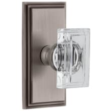 Carre Crystal Solid Brass Passage Door Knob Set with Carre Short Trim from the Concealed Screw Collection - 2-3/8" Backset