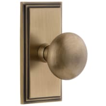 Fifth Avenue Solid Brass Privacy Door Knob Set with Carre Short Trim from the Concealed Screw Collection - 2-3/4" Backset