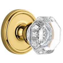 Chambord Crystal Solid Brass Passage Door Knob Set with Georgetown Trim from the Concealed Screw Collection - 2-3/8" Backset