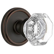 Chambord Crystal Solid Brass Passage Door Knob Set with Georgetown Trim from the Concealed Screw Collection - 2-3/4" Backset