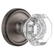 Chambord Crystal Solid Brass Privacy Door Knob Set with Georgetown Trim from the Concealed Screw Collection - 2-3/4" Backset