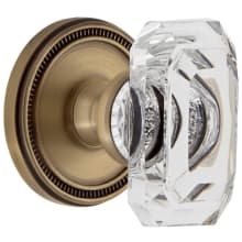 Baguette Crystal Solid Brass Passage Door Knob Set with Soleil Trim from the Concealed Screw Collection - 2-3/4" Backset