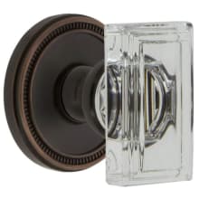 Carre Crystal Solid Brass Passage Door Knob Set with Soleil Trim from the Concealed Screw Collection - 2-3/8" Backset