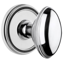 Eden Prairie Solid Brass Passage Door Knob Set with Soleil Trim from the Concealed Screw Collection - 2-3/8" Backset