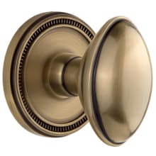 Eden Prairie Solid Brass Privacy Door Knob Set with Soleil Trim from the Concealed Screw Collection - 2-3/4" Backset