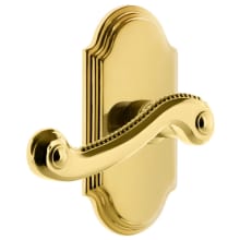 Arc Solid Brass Left Handed Non-Turning Two-Sided Dummy Set with Newport Lever