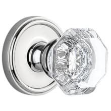 Chambord Crystal Solid Brass Non-Turning One-Sided Dummy Door Knob with Georgetown Trim from the Concealed Screw Collection