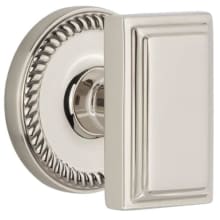 Carre Solid Brass Non-Turning Two-Sided Dummy Door Knob Set with Newport Trim from the Concealed Screw Collection