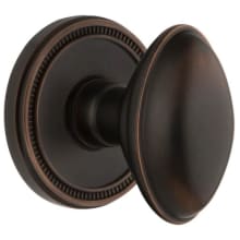 Eden Prairie Solid Brass Non-Turning Two-Sided Dummy Door Knob Set with Soleil Trim from the Concealed Screw Collection