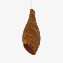 Nest Single Light 9" Wide Mini Pendant with Handcrafted Recycled Corrugated Cardboard Shade