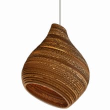 Hive Single Light 12" Wide Pendant with Handcrafted Recycled Corrugated Cardboard Shade