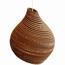 Hive Single Light 15" Wide Pendant with Handcrafted Recycled Corrugated Cardboard Shade