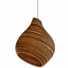 Hive Single Light 9" Wide Mini Pendant with Handcrafted Recycled Corrugated Cardboard Shade