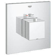 Eurocube / Cosmo Square Thermostatic Shower Trim for Custom Shower - Requires Separate Volume Control