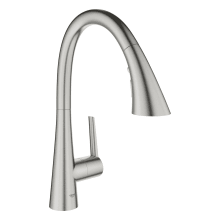 Zedra 1.75 GPM Single Hole Pull Down Kitchen Faucet with SilkMove Technology