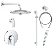 Defined Pressure Balanced Shower System with Shower Head, Shower Arm, Hand Shower, and Hose - Valve Included