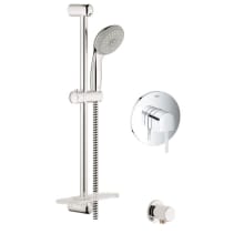 Europlus Pressure Balanced Handshower Package with Slide Bar and Wall Supply - Rough-In Valve Included