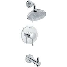 Essence Tub and Shower Trim Package with 1.75 GPM Multi Function Shower Head with DreamSpray, EcoJoy, DripStop, SmartToggle, SpeedClean, and SilkMove Technologies