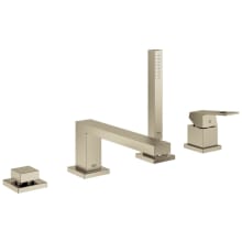 Eurocube Deck Mounted Roman Tub Filler with Built-In Diverter - Includes Hand Shower