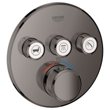 Grohtherm Triple Function Thermostatic Valve Trim Only with Triple Knob Handles and Volume Control - Less Rough In