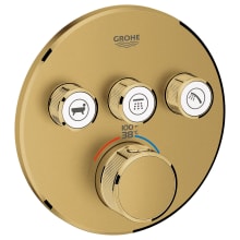 Grohtherm Triple Function Thermostatic Valve Trim Only with Triple Knob Handles and Volume Control - Less Rough In