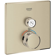Grohtherm Thermostatic Valve Trim Only with Dual Knob / Push Button Handles and Volume Control - Less Rough In