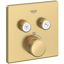 Grohtherm Two Function Thermostatic Valve Trim Only with Triple Knob / Push Button Handles, Integrated Diverter, and Volume Control - Less Rough In