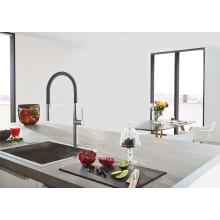 Essence Pre-Rinse Spray Kitchen Faucet with Locking Push Button Control