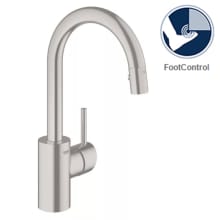 Concetto Pull-Down Spray Kitchen Prep Faucet with Foot Control Adapter Kit Combo