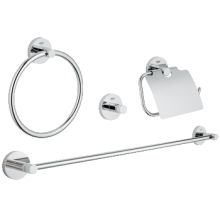 Essentials Accessory Kit - Includes Towel Ring, Towel Bar, Toilet Paper Holder, and Robe Hook