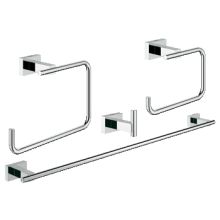 Essentials Cube Accessory Kit - Includes Towel Ring, Towel Bar, Toilet Paper Holder, and Robe Hook