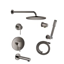 Essence Pressure Balanced Shower System with Rain Shower Head, Hand Shower, Shower Arm, and Hose - Valves Included