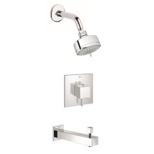 Eurocube Thermostatic Tub and Shower Package with Multi-Function Shower Head, Diverter Tub Spout, and Integrated Volume Control - Rough-In Valve Included