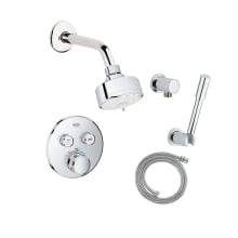 Grohtherm Thermostatic Shower System with Shower Head, Hand Shower, Shower Arm, and Hose - Valve Included