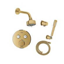 Grohtherm Thermostatic Shower System with Shower Head, Hand Shower, Shower Arm, and Hose - Valve Included