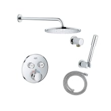 Grohtherm Thermostatic Shower System with Rain Shower Head, Hand Shower, Shower Arm, and Hose - Valve Included