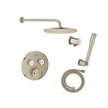 Grohtherm Thermostatic Shower System with Rain Shower Head, Hand Shower, Shower Arm, and Hose - Valve Included
