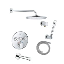 Grohtherm Thermostatic Shower System with Rain Shower Head, Hand Shower, Shower Arm, Hose, and Tub Spout - Valve Included