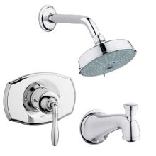 Seabury Pressure Balanced Shower Trim with Multi Function Shower Head, Tub Spout, Shower Arm and Single Lever Handle – Less Rough In
