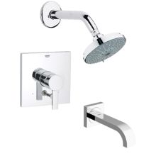 Allure Pressure Balanced Shower Trim with Multi Function Shower Head, Non Diverter Tub Spout, 5-5/8" Shower Arm and Lever Handle