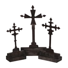 3 Piece Tin Cross Statue Set