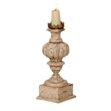 21" Tall Hand Carved Wood Candle Holder