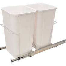 KV 27 Quart Double Pull Out Waste Bins with Overtravel Slides