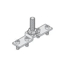 HAWA Junior Galvanized Steel Suspension Plate with M10 Suspension Bolt for 176 Lb. Sliding Glass Door