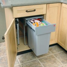 42 Quart Bottom Mount Pull Out Waste Bin with Full-Extension Slides