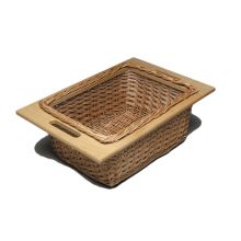 14.25" Wide Pull Out Wicker Baskets with Beech Frame