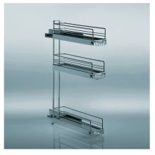 4-1/2 Inch Wide 3-Tier Base Cabinet Pull Out Organizer with Full-Extension Slides