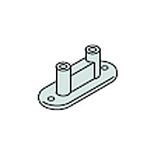 HAWA Junior Floor-Mounted Rubber Lower Guide for 176 Lb. Sliding Glass Door