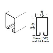 Straightaway 6-Foot 11-Inch Long Steel Top Track for 880 Lb. Sliding Barn Door Applications