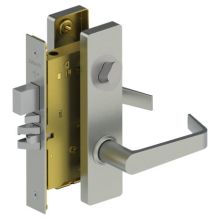 Grade 1 Escutcheon Mortise Privacy Door Lever Set with Stainless Steel Trim from the 3800 Collection